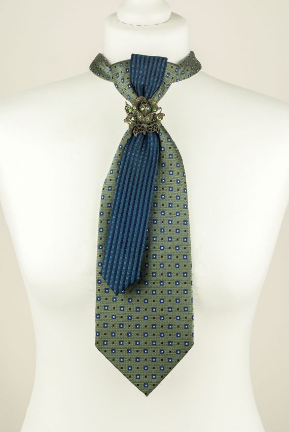 Grey, Green, Vintage Necktie