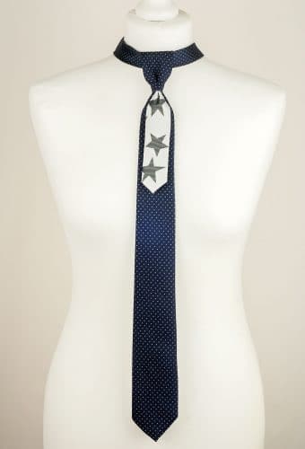 Handcrafted Tie, Star Necktie, Navy Tie