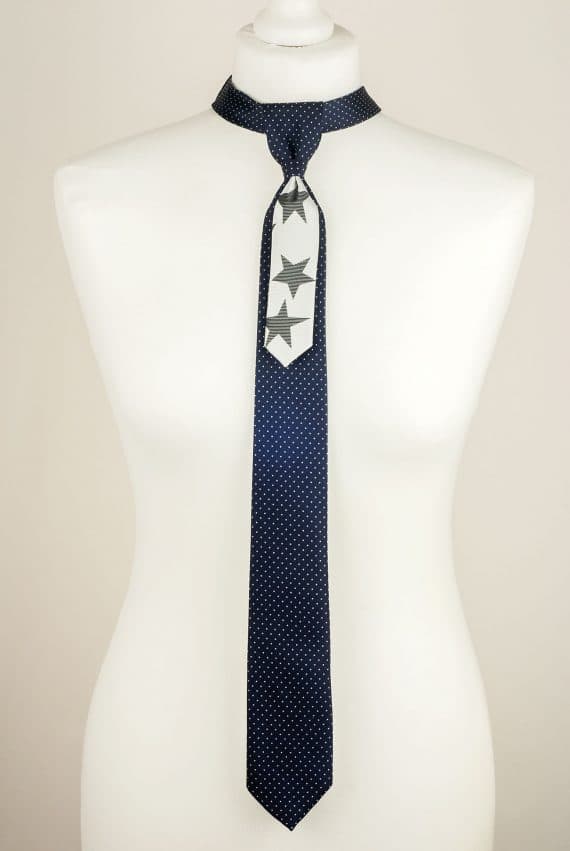 Handcrafted Tie, Star Necktie, Navy Tie