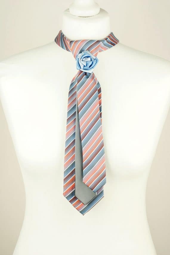 Striped Necktie, Silk Tie, Pastel Necktie