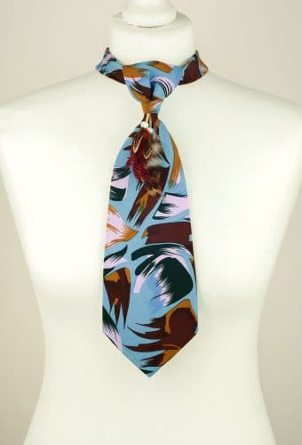 Feather Tie, Blue Necktie