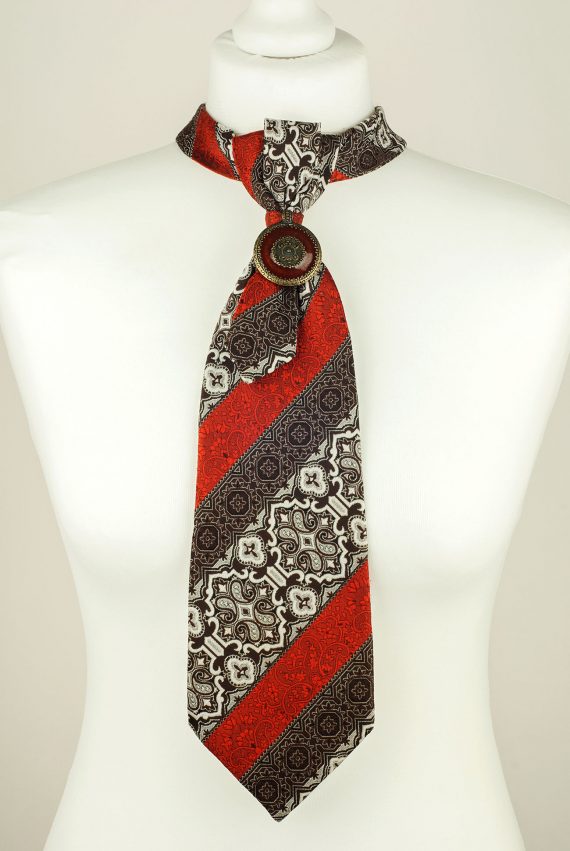 Vintage Necktie, Brown Tie, Orange Tie