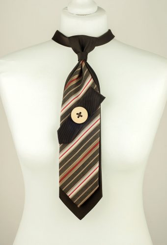 Cravate Vintage, Cravate Rayée, Cravate Marron