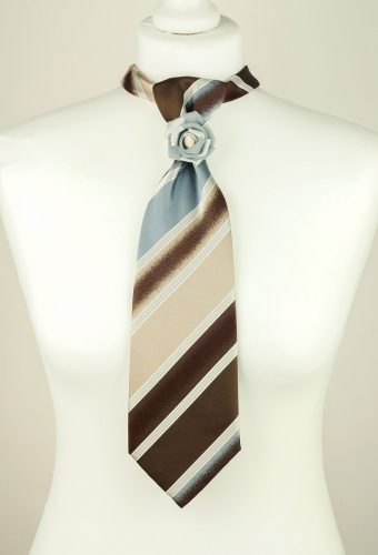 Striped Necktie, Brown Tie, Grey Tie