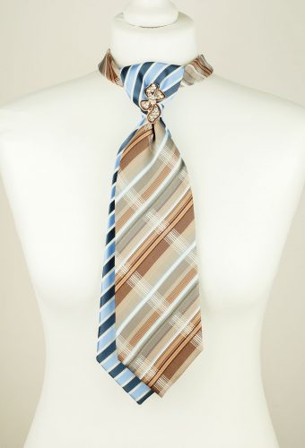 Striped Necktie, Blue Tie, Brown Tie