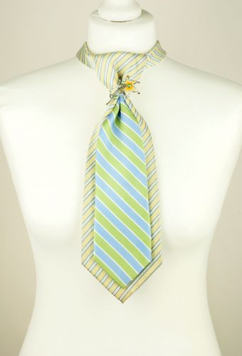 Green Tie, Striped Necktie, Lemon Colour Tie