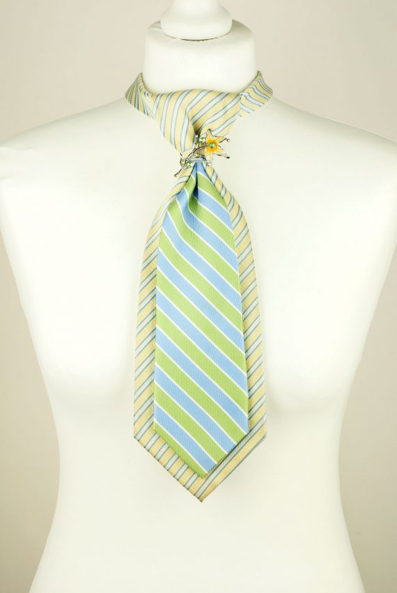 Cravate verte, cravate rayée, cravate couleur citron