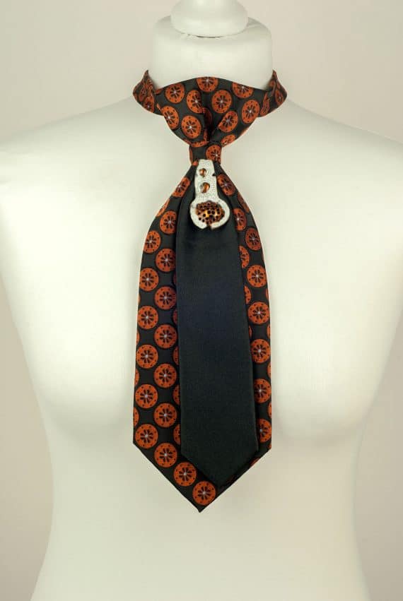 Cravate en soie, Cravate orange, Cravate noire