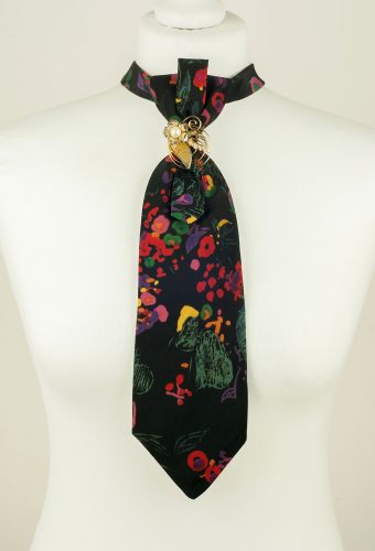Cravate Florale Abstraite, Cravate Noire