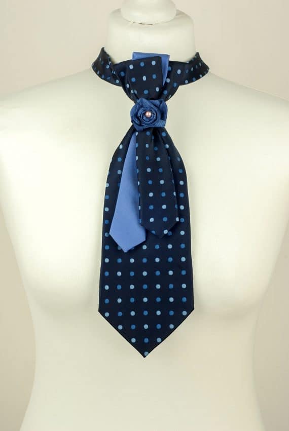 Cravate bleu marine, cravate à pois