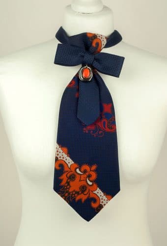 Navy Tie, Vintage Necktie, Retro Necktie