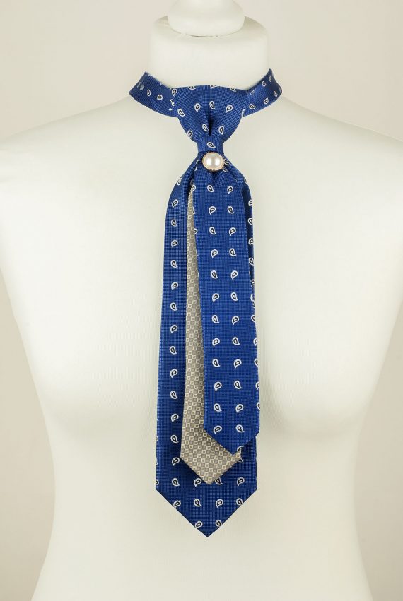 Blue Tie, Paisley Tie, Pearl Tie