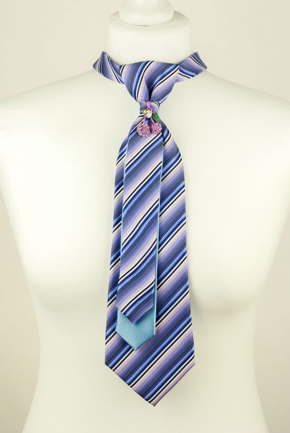 Purple Tie, Cherries Tie, Striped Necktie