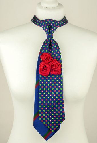 Floral Necktie, Blue Tie