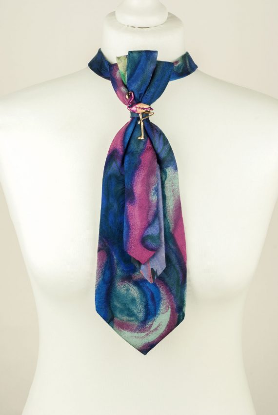 Flamingo Tie, Blue Necktie, Purple Tie
